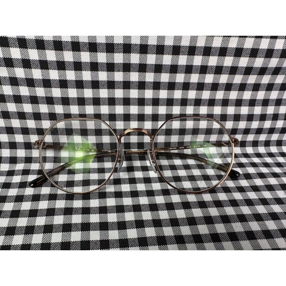 Ray-Ban RB 6465 Rose Gold Metal Round Flat Top Glasses Clear Vintage Style